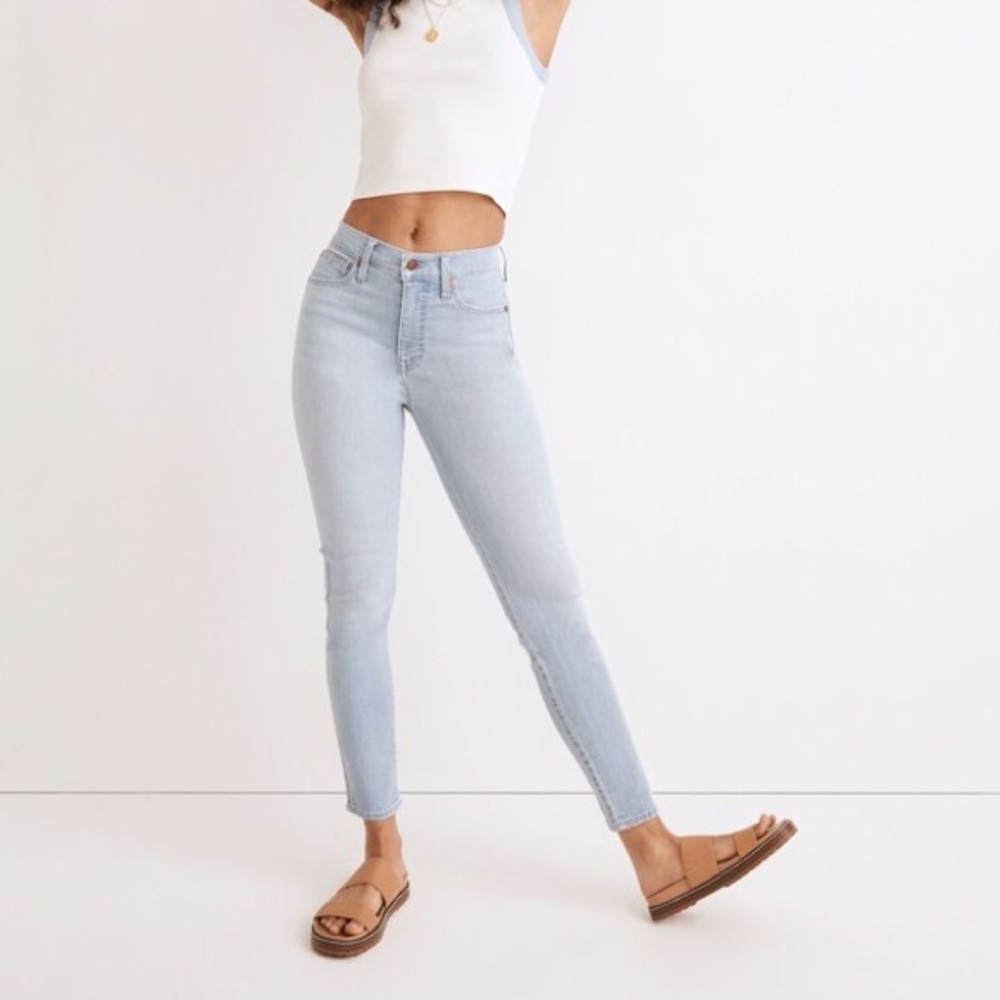 NWT Madewell 27 10” high rise skinny jeans Longton Wash